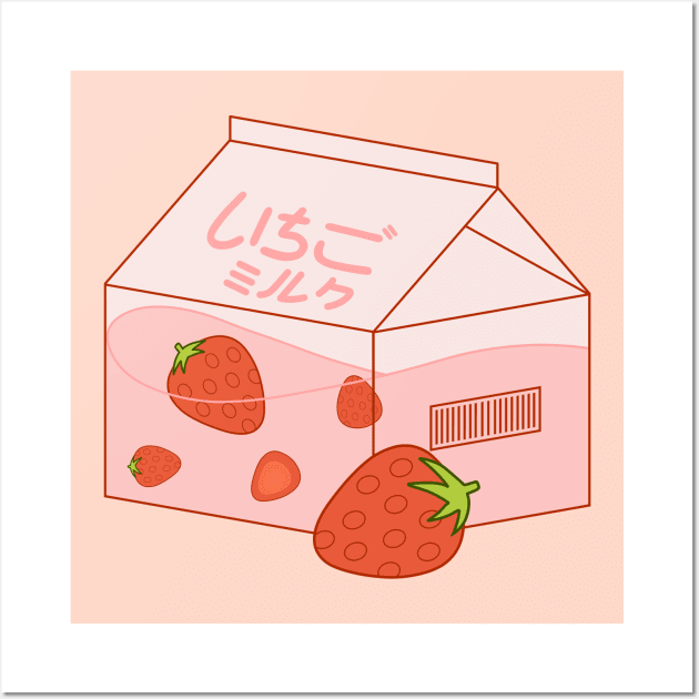 Strawberry milk carton Wall Art by CozyEra